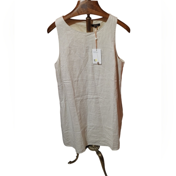 Quince Dresses & Skirts - Quince Women's 100% European Linen Tank Mini Dress Sand Tan Size Large NEW!